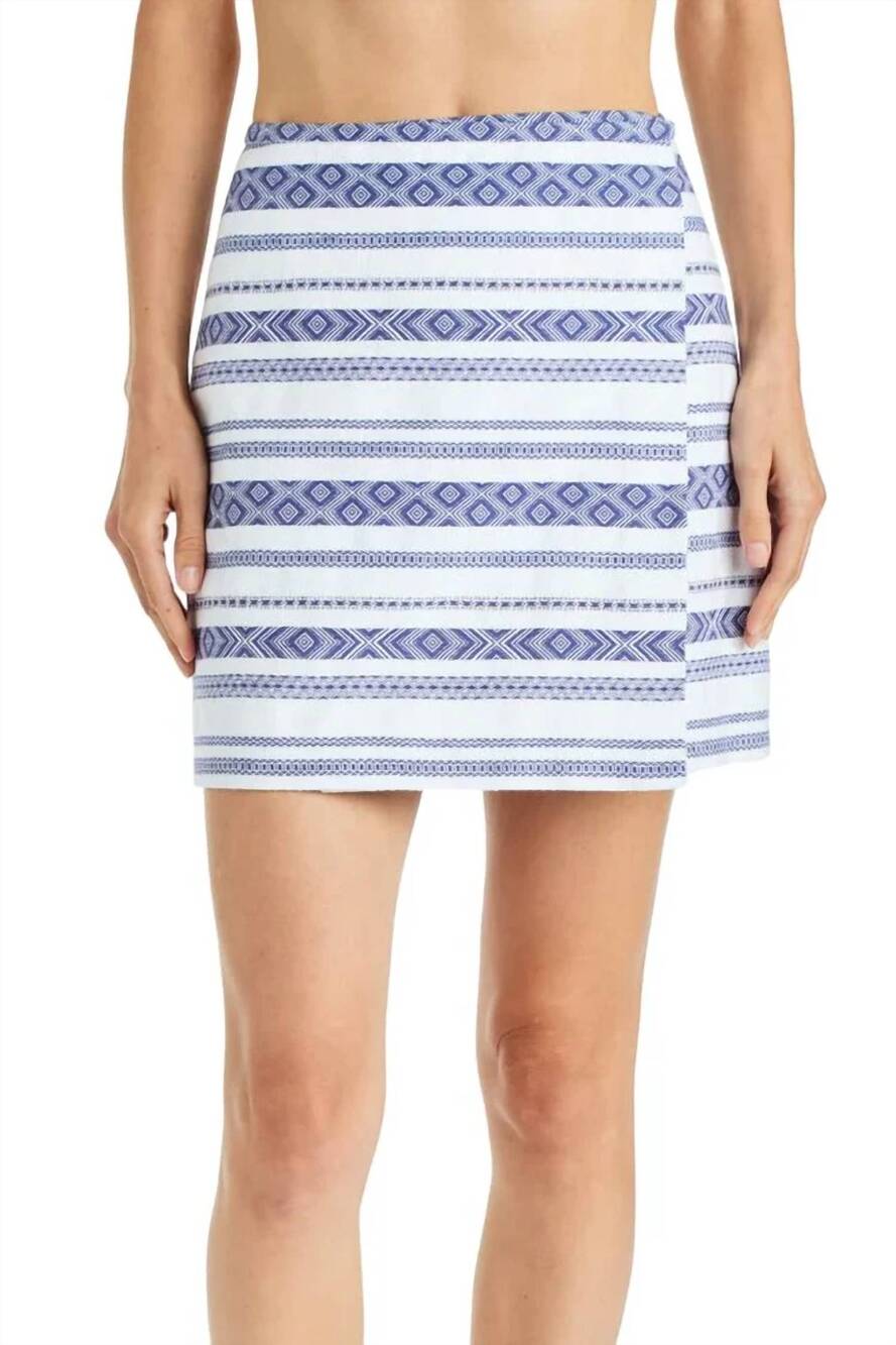 NEW DREW wonder skirt in white/ indigo
